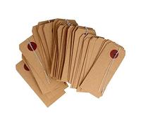 Artemio 50 Kraft Paper Labels with Wire, Brown, 4 x 9 cm