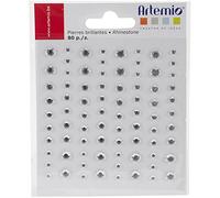 Artemio 80-Piece Adhesive RhineStones Silver Stones, Silver