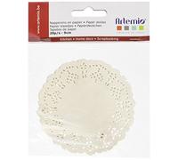 Artemio 9 cm 20-Piece Paper Doilies Round, Beige