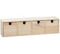 Artemio Artémio Wooden Storage Box with Drawers-Beige, 44 x 10 x 15 cm