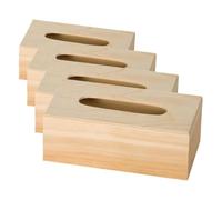 Artemio box of tissues with Wood Base, Beige, 25 x 13 x 9 cm (Pack of 4)