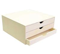 Artemio Bunk of Storage Closed 3 Drawers wooden-34,5 x 34 x 15,5 cm, Wood, Beige, 34.5 x 34 x 15.5 cm