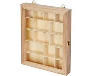 Artemio Display case, Wood, Beige, 23 x 28 x 4 cm