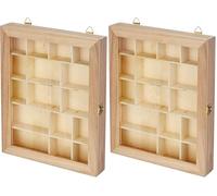 Artemio Display case, Wood, Beige, 23 x 28 x 4 cm (Pack of 2)