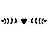 Artemio Heart Border Stamp, Wood Rubber, 26 x 75 mm