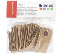 Artemio Kraft Tags W/Wire 1.2 x 2.2-inch-Brown