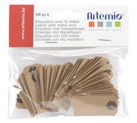 Artemio Paper Kraft Tags W/Wire 2cm x 4cm, Brown