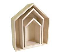 Artemio Set of 3 shelves home decorating, Wood, natural, 30 x 10 x 34.5 cm