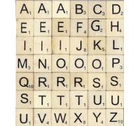 Artemio Set of 42 Alphabet Scrabble Wood, Beige, 12.5 x 18.5 x 1 cm