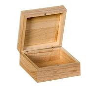 Artemio Square Wooden Box 10 cm, 10 x 10 x 5 cm,Beige