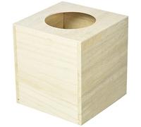 Artemio Square Wooden Tissue Box 14 x 13 x 13 cm, Wood, Beige