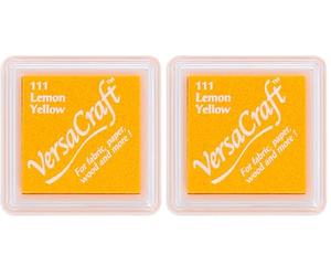 Artemio Tsukineko VKS111 Lemon Versacraft Ink Pad, Yellow, Small (Pack of 2)