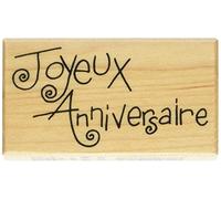 Artemio Wooden Stamp D Text Joyeux Anniversaire, 3,7 x 2,5 x 6,6 cm