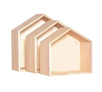 Artemio wooden shelves, Wood, 30x30x10 cm 27x26.5x10 cm 24x22.5x10 cm