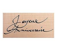Artemio Wooden Stamp E Text Joyeux Anniversaire, 7x3,5cm
