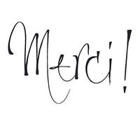 Artemio Wooden Stamp E Text Merci, 4.5 x 2.5 x 5.6 cm