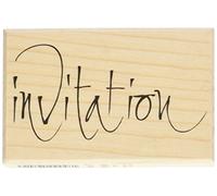 Artemio Wooden Stamp F Text Invitation n°2, 4.5 x 2.5 x 7 cm