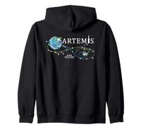 Artemis 1 Route Map SLS Rocket Launch Mission To The Moon Zip Hoodie