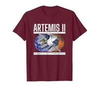 Artemis-2 Commemorative T-Shirt, Men, Burgundy, Small