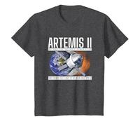 Artemis-2 Commemorative T-Shirt, Youth, Dark Heather Grey, Large