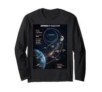 Artemis 2 Route Map SLS Rocket Launch Mission to The Moon Long Sleeve T-Shirt