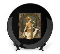 Artemis Goddess Greek Mythology Ceramic Decorative Plate Home Decor Collection Ornament Souvenir Trays Home Art 8inch