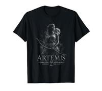 Artemis Goddess of The Hunt Moon Warrior Myth Value Graphic T-Shirt, Men, Black, L