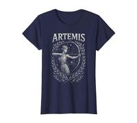 Artemis - Greek of The Hunt Mythology T-Shirt, Women, Navy Blue, Medium
