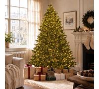 Artemis Home 7ft Brackenholt Pre-Lit PVC Artificial Christmas Tree - Warm White LED in Green Artemis Home Green 7ft
