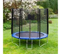 Acrobat 6Ft Or 183Cm Round Outdoor Trampoline With Blue Padding, Safety Enclosure And Ladder