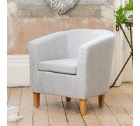 Artemis Home Alderwood 68cm Wide Fabric Tub Chair Armchair in Light Grey Artemis Home Light Grey