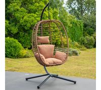 Artemis Home Appleford Hanging Swing Single Egg Pod Chair in Brown Artemis Home Brown