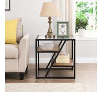 Artemis Home Aura Wooden Oval Coffee Table with Black Metal Legs in Clear Artemis Home Clear