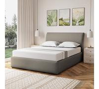 Artemis Home Bethany Fabric 150cm Kingsize Ottoman Bed Frame with Storage in Light Brown | Size: King Artemis Home Light Brown King