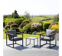 Artemis Home Bosque Black & Grey Garden Lounge Set - 2 x Chairs + Table Artemis Home Grey