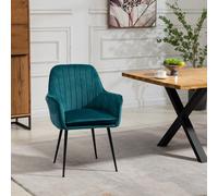 Carrara Velvet Dining Chairs - Set Of 2 - Teal