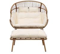 Artemis Home Cocona 2 Seat Standing Egg Chair & Stool in Cream Artemis Home Cream