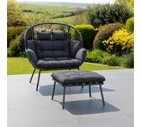 Artemis Home Cocona 2 Seat Standing Egg Chair & Stool in Dark Grey Artemis Home Dark Grey