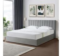 Corwin Grey Velvet 90Cm Single Ottoman Storage Bed Frame