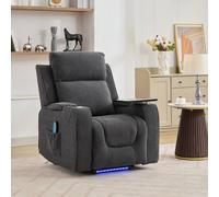 Artemis Home Cowley Electric Riser Recliner Chair with Massage, Heat & Cup Cooler in Dark Grey | Size: Armchair Artemis Home Dark Grey Armchair