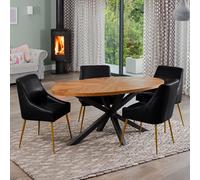 Artemis Home Dosenna Oval Dining Table Set with 4 Lograto Faux Leather Chairs in Black Artemis Home Black