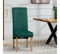 Dosenna Oval Dining Table Set With 4 Rimini Velvet Chairs - Green