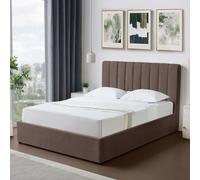 Artemis Home Evelynne Fabric 135cm Double Ottoman Bed Frame with Storage in Dark Brown Artemis Home Dark Brown Double