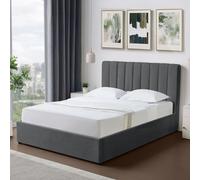 Artemis Home Evelynne Fabric 135cm Double Ottoman Bed Frame with Storage in Dark Grey Artemis Home Dark Grey Double