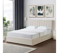 Artemis Home Evelynne Fabric 150cm Kingsize Ottoman Bed Frame with Storage in Beige | Size: King Artemis Home Beige King