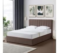 Artemis Home Evelynne Fabric 150cm Kingsize Ottoman Bed Frame with Storage in Dark Brown | Size: King Artemis Home Dark Brown King