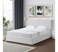 Artemis Home Evelynne Fabric 150cm Kingsize Ottoman Bed Frame with Storage in Light Grey | Size: King Artemis Home Light Grey King