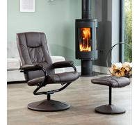Artemis Home Gibson Swivel Recliner & Footstool in Brown Artemis Home Brown