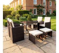 Artemis Home Giulia 9 Piece Rattan Cube Outdoor Set in Brown Artemis Home Brown