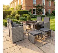 Artemis Home Giulia 9 Piece Rattan Cube Outdoor Set in Grey Artemis Home Grey